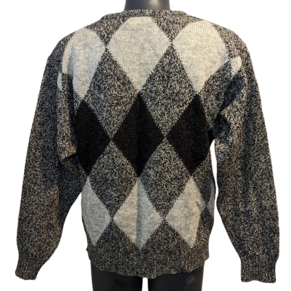 vintage marled grey wool sweater medium - Picture 4 of 6